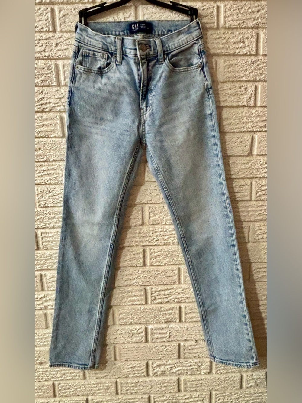 GAP '90s Slim Straight Leg High Rise Light Wash 5-Pocket Size 0/25